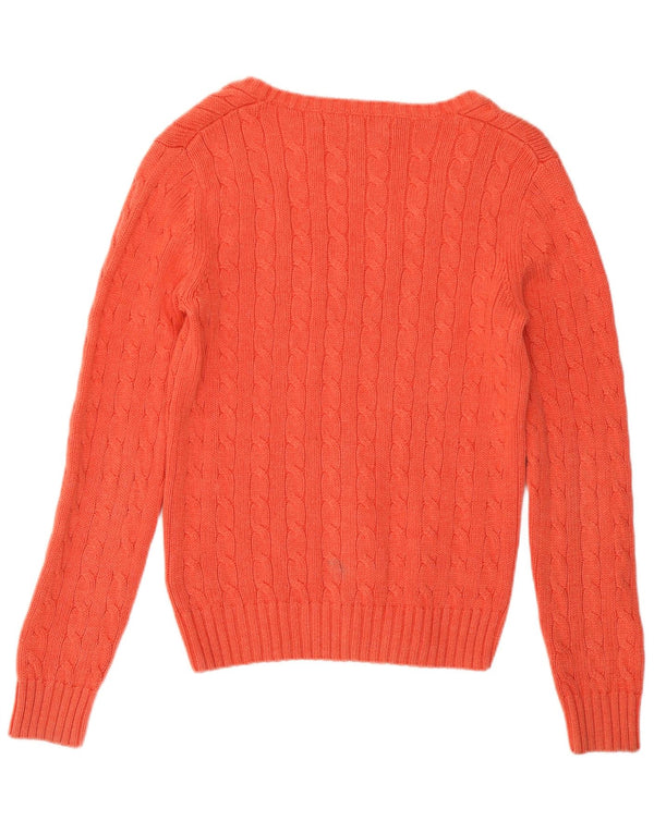 Tommy Hilfiger Dame V-hals sweater UK 14 Medium Pink Bomuld