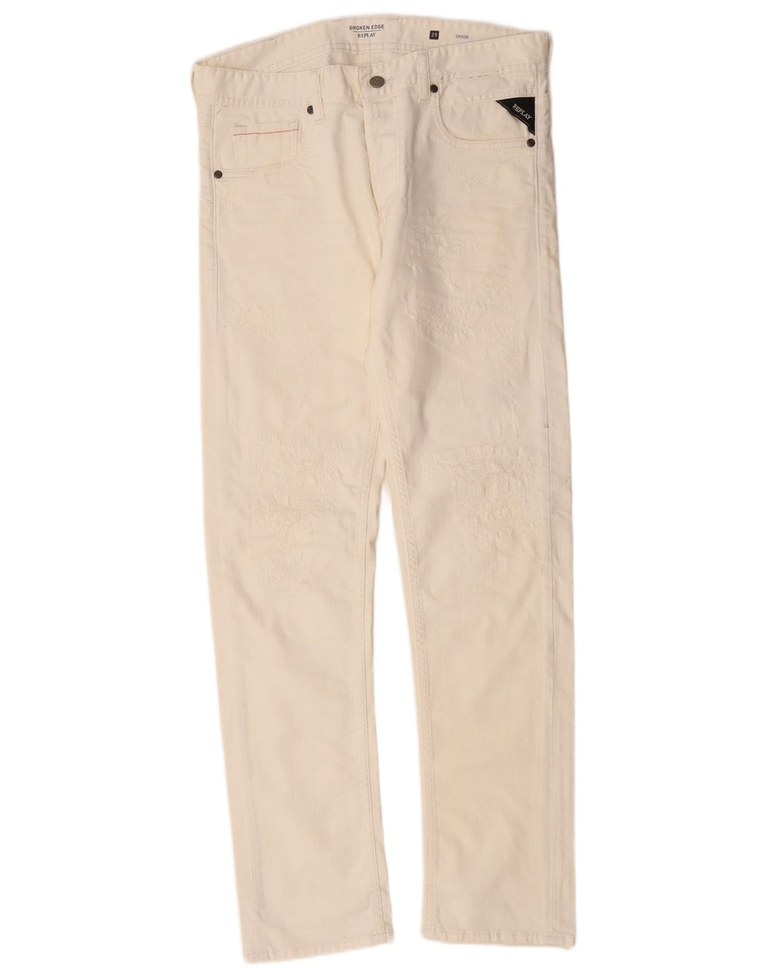 Replay Kvinder Grover Slim Jeans W29 L30 Hvid Bomuld