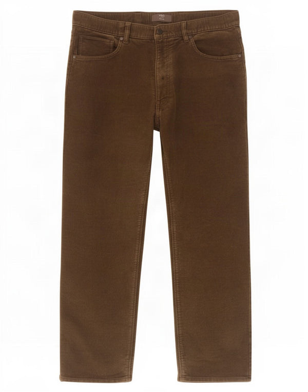 Marks & Spencer Straight Casual Bukser til mænd W38 L31 Khaki Bomuld