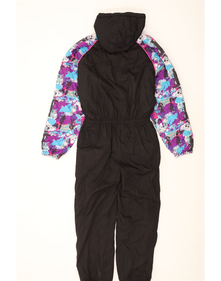 Vintage Ski Jumpsuit med hætte til mænd Medium Sort Colourblock Polyester