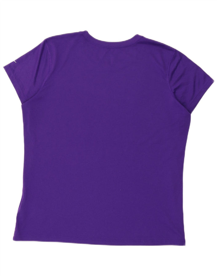 Nike herre Dri Fit grafisk T-shirt top XL lilla polyester
