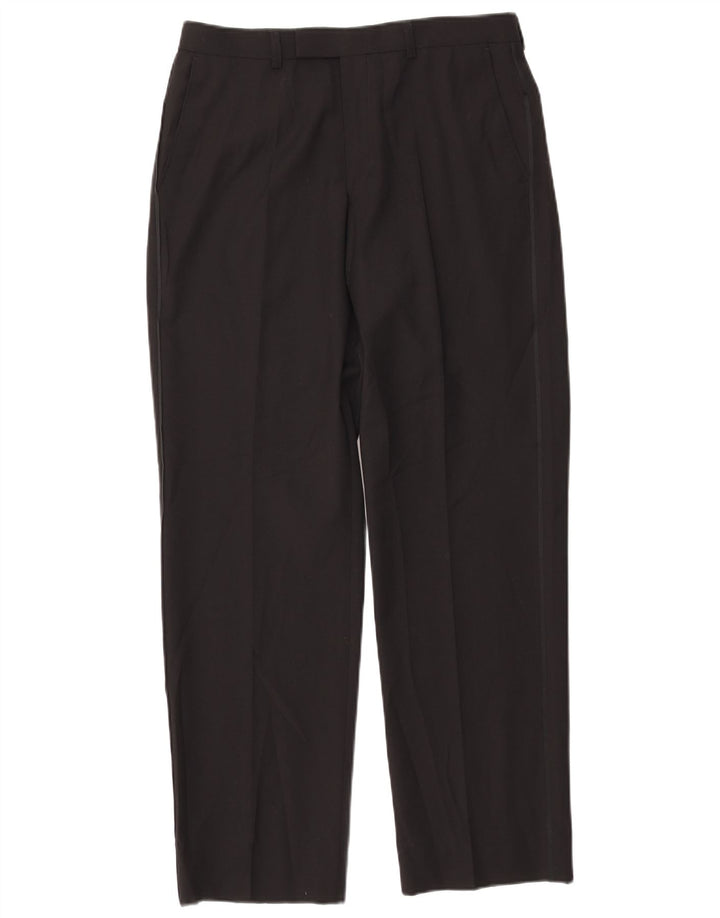 Marks & Spencer Straight Suit Bukser til mænd W32 L31 Sort polyester