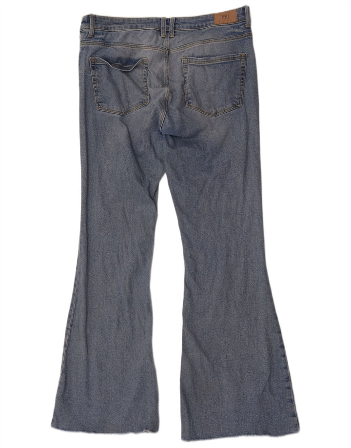 Zara Dame Flared Jeans EU 42 Large W32 L34 Blå