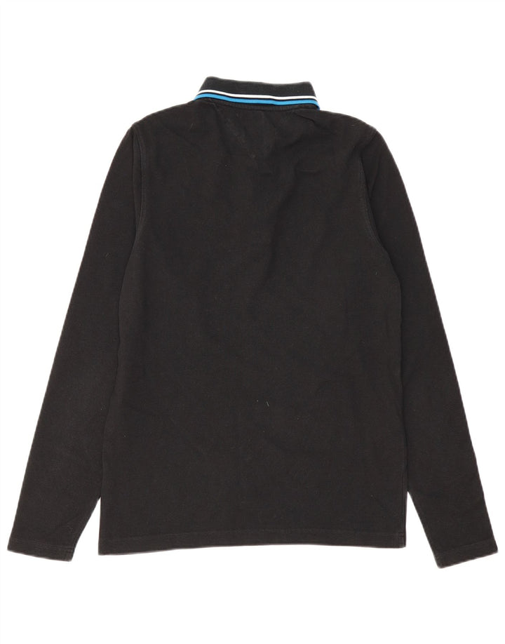 TOMMY HILFIGER Langærmet herre poloshirt Medium sort bomuld