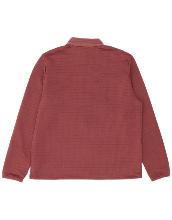 Adidas Herre Zip Neck Pullover Træningsdragt Top Large Burgundy Polyester
