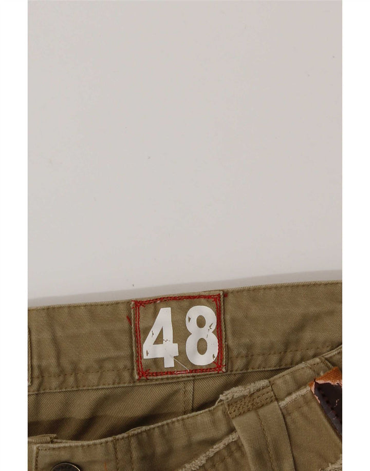 Vintage Herre Cargo Shorts IT 48 Medium W32 Khaki Bomuld