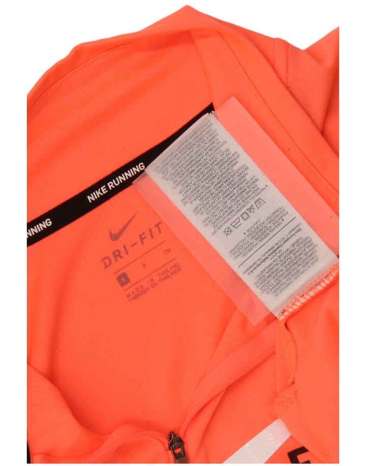 Nike Dame Dri Fit Grafisk Pullover Træningsdragt Top UK 10 Lille Orange
