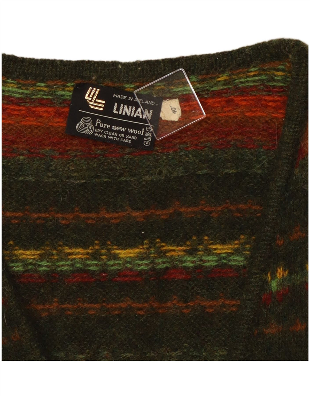 VINTAGE Dame Cardigan Sweater EU 40 Medium Flerfarvet Stribet