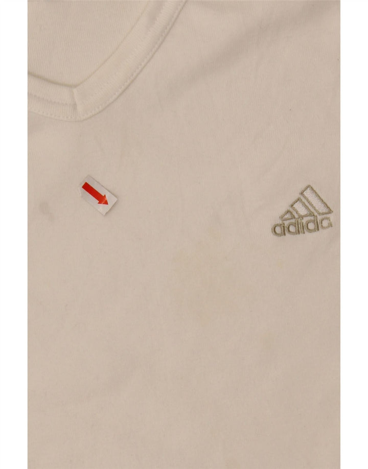 ADIDAS T-shirt top til kvinder DK 14 Medium hvid bomuld