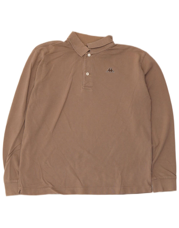 Kappa Langærmet Polo Shirt til mænd, lille grå bomuld