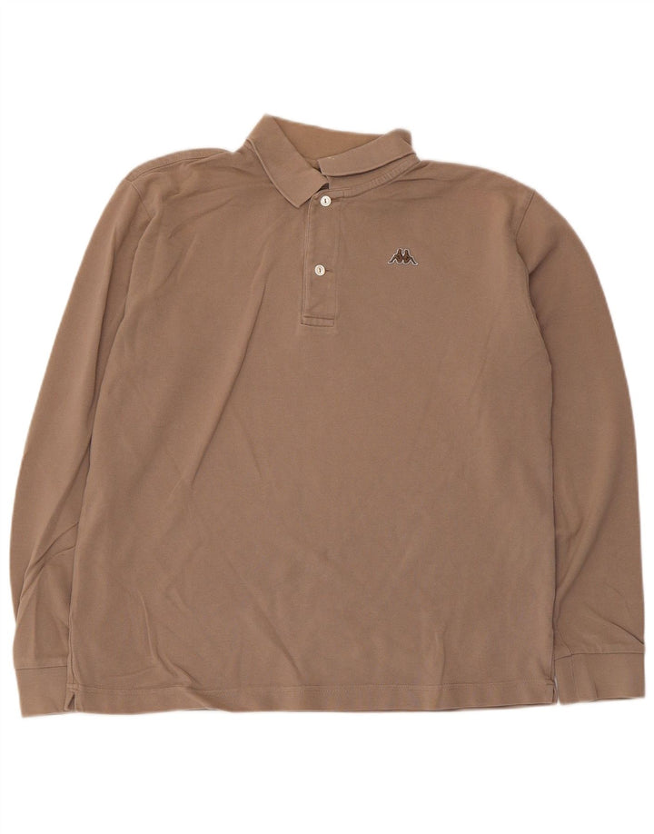 Kappa Langærmet Polo Shirt til mænd, lille grå bomuld