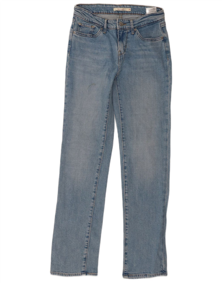 Levi's Dame 714 Straight Jeans W26 L30 Blå Bomuld