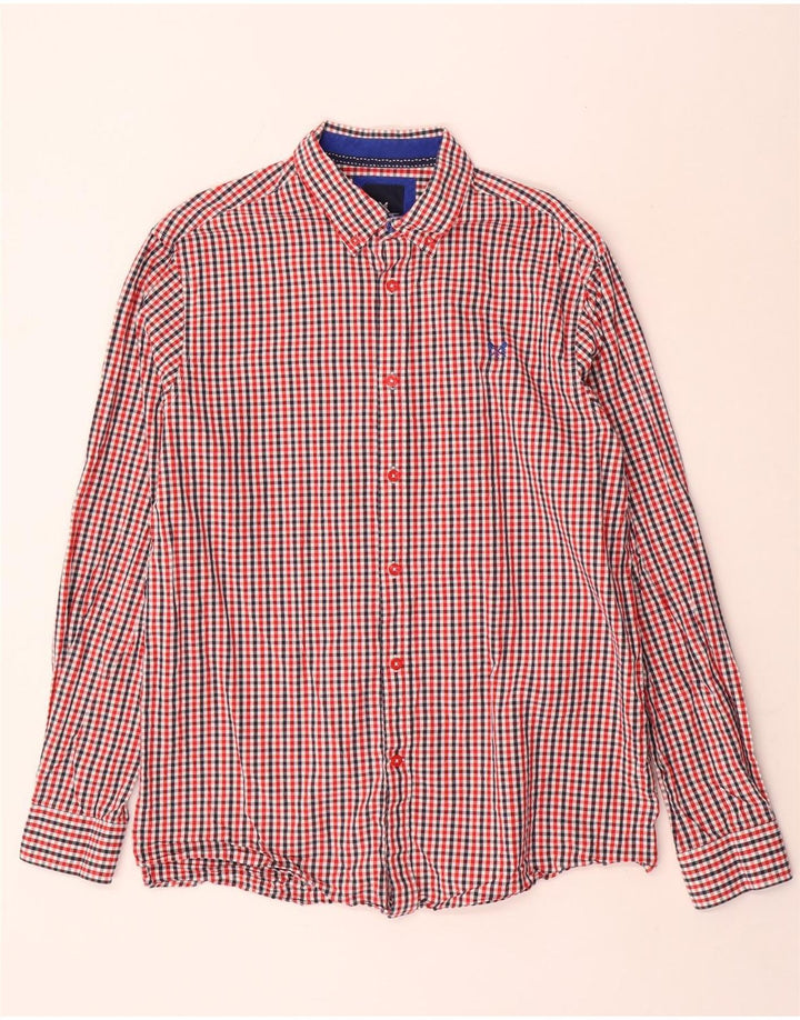 Crew Clothing Herre Classic Fit Shirt Large Red Gingham Cotton