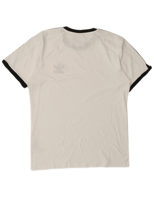 ADIDAS Herre T-Shirt Top XS Hvid Bomuld