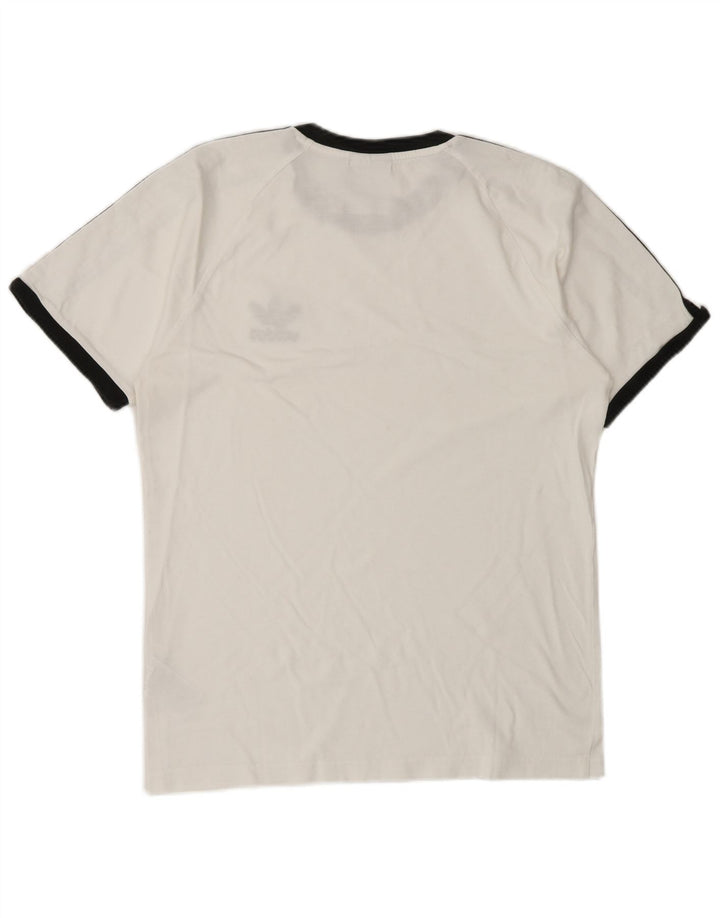 ADIDAS Herre T-Shirt Top XS Hvid Bomuld