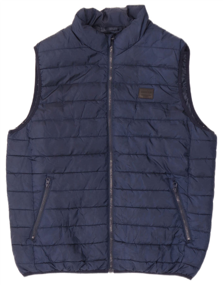 Jack & Jones Polstret Gilet UK 40 Large Navy Blue Polyester