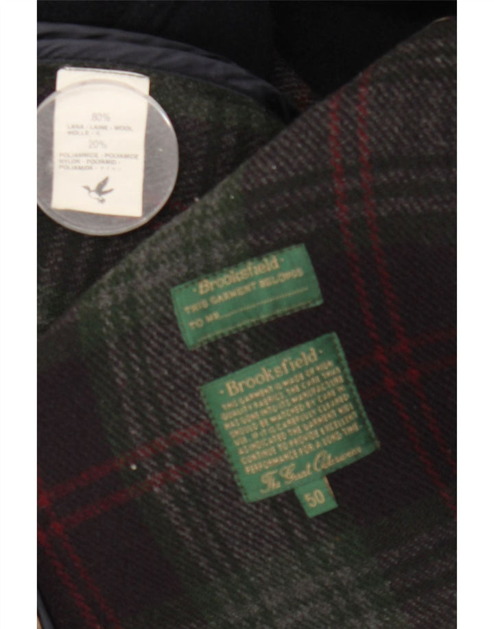 Brooksfield Herre Hooded Duffle Coat IT 50 Large Navy Blue Wool