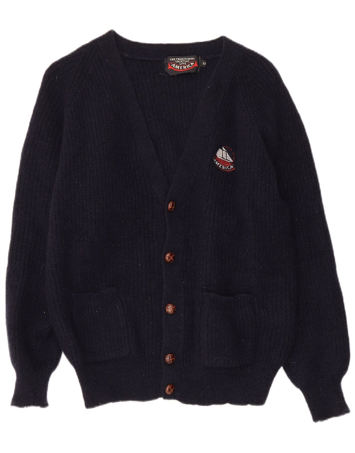 AMERICA Dame Cardigan Sweater IT 52 2XL Navy Blue Uld