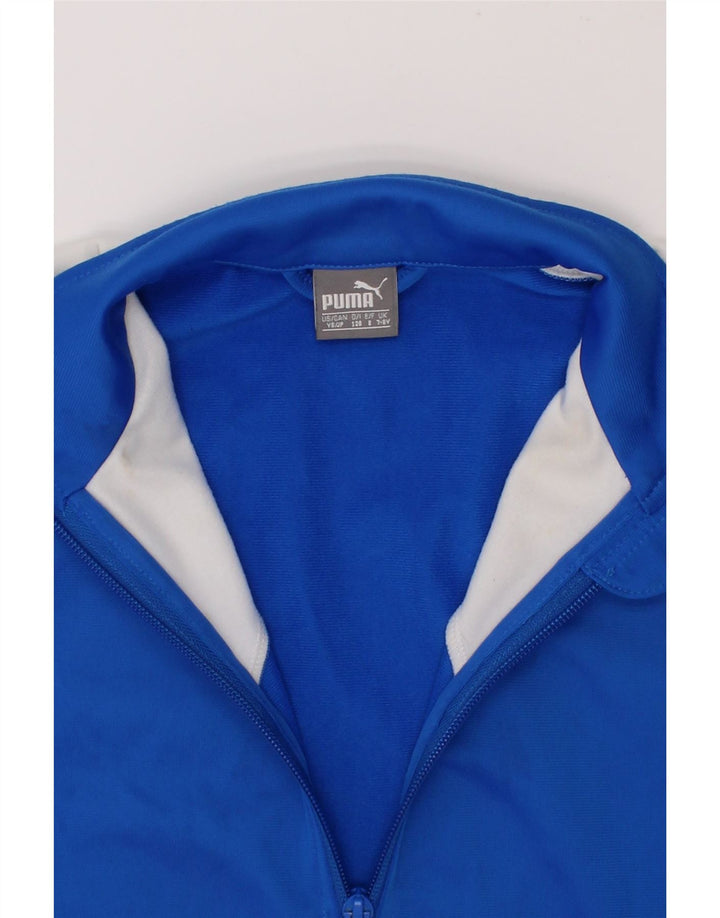 PUMA Boys Graphic Tracksuit Top Jacket 7-8 Years Blue Colourblock Vintage Puma and Second-Hand Puma from Messina Hembry 