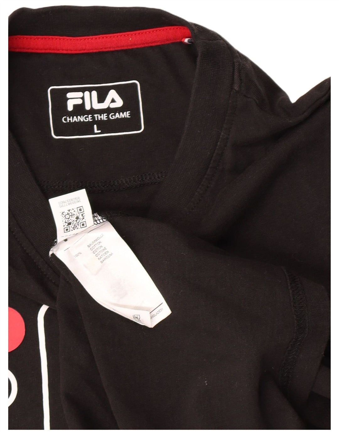 Fila Herre Grafisk Top Langærmet Stor Sort Bomuld