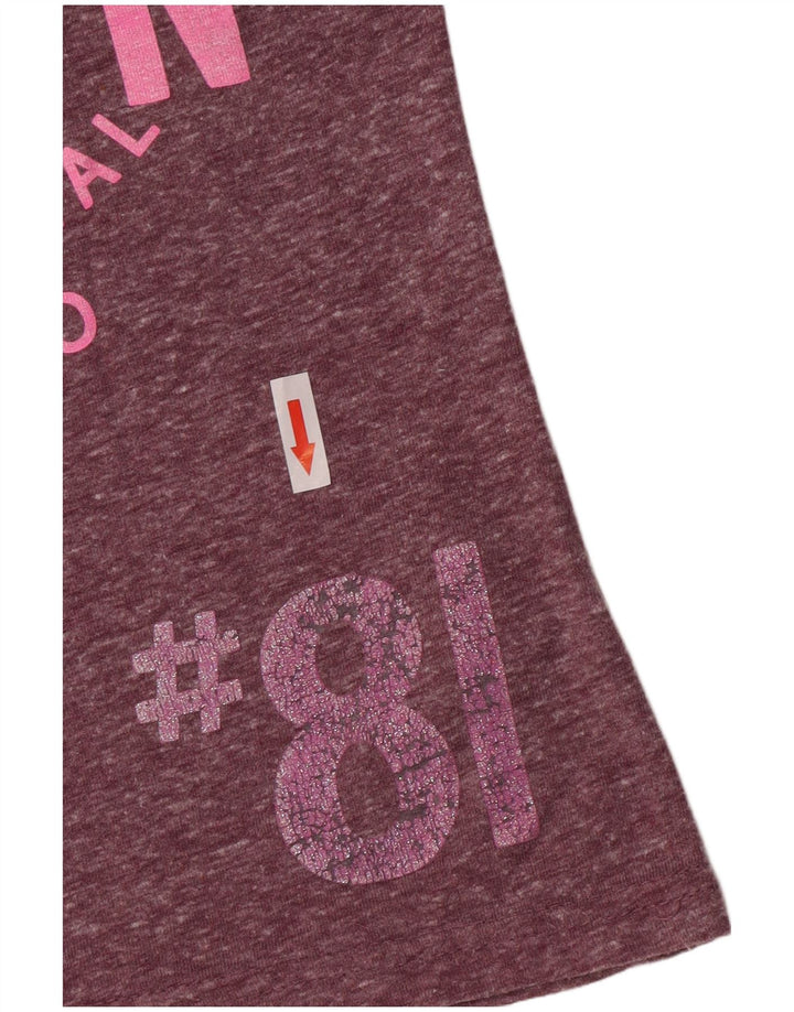 Superdry Graphic T-Shirt Top UK 10 Lille Lilla Polyester