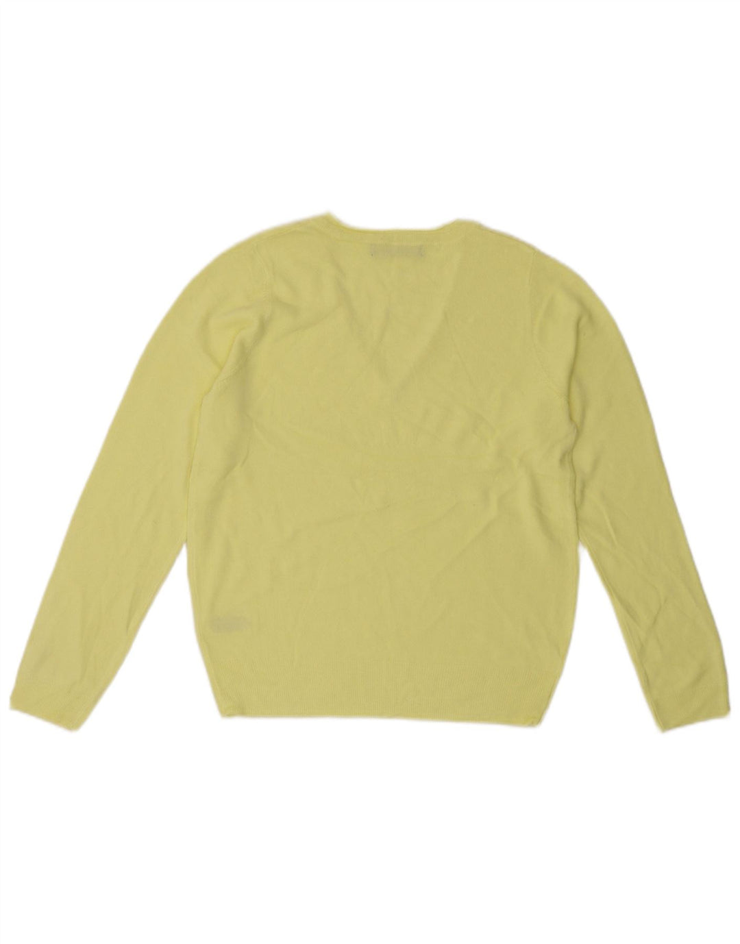 MARKS & SPENCER Dame V-hals sweater UK 10 Lille gul akryl