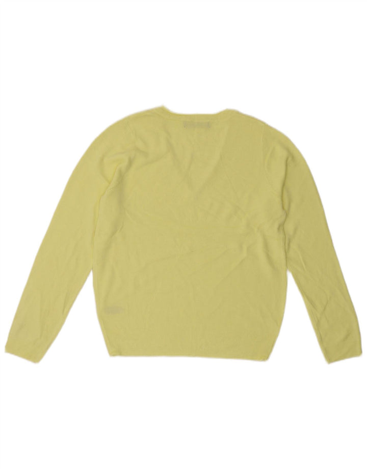 MARKS & SPENCER Dame V-hals sweater UK 10 Lille gul akryl