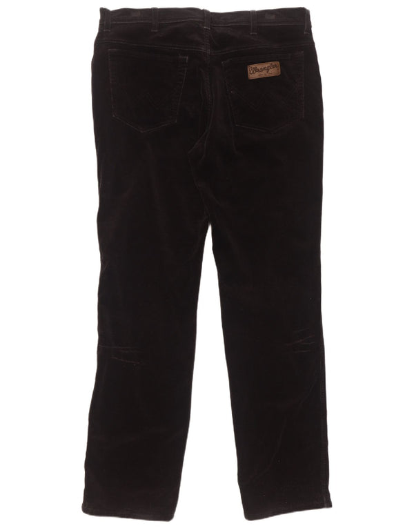 Wrangler Mens Texas Stretch Straight Corduroy Trousers W38 L34 Black Cotton