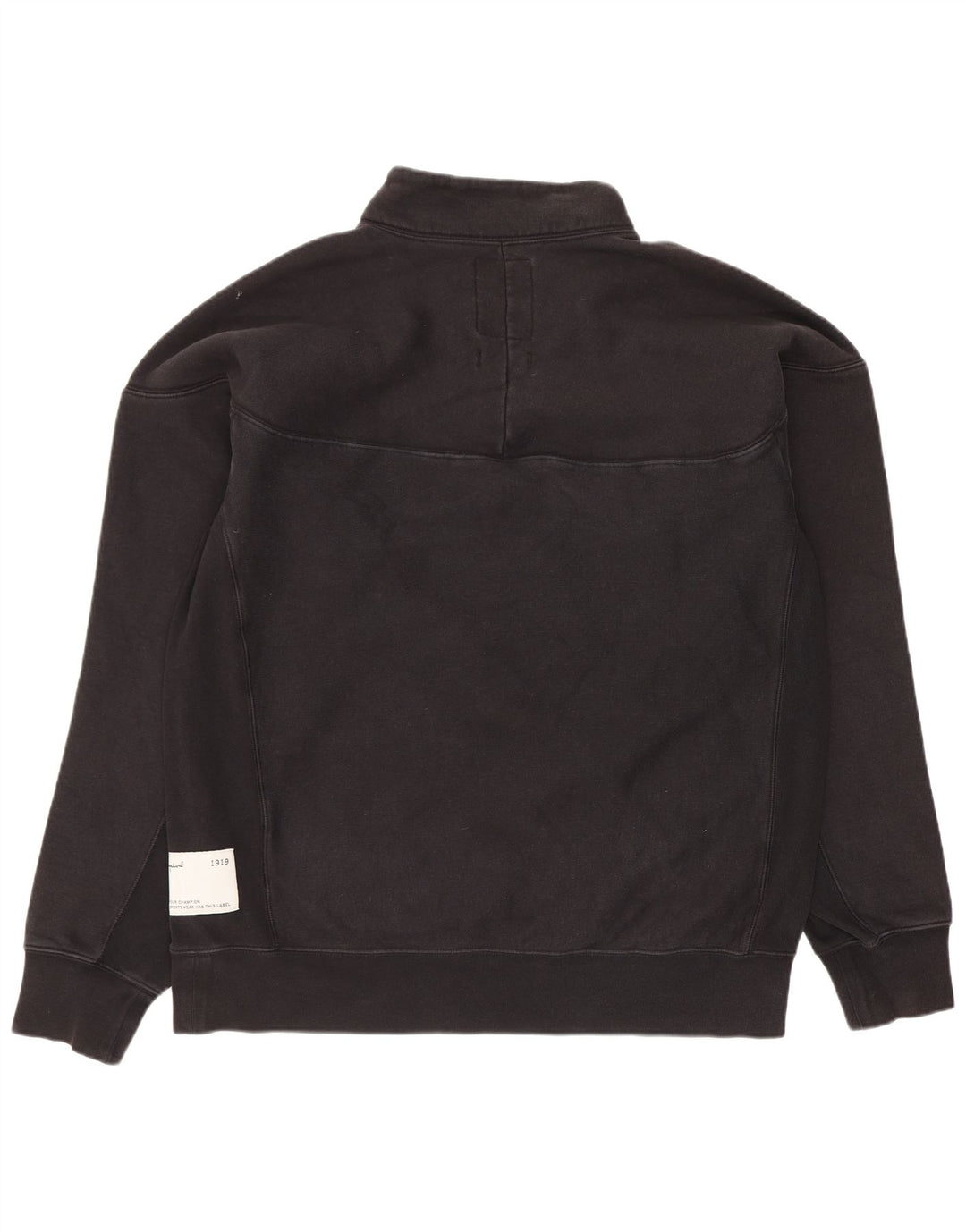Champion Herre Zip Neck Sweatshirt Jumper Medium Sort Bomuld