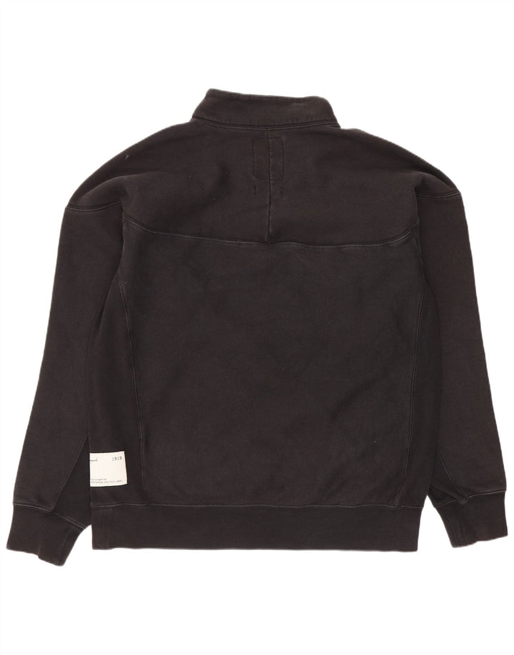 Champion Herre Zip Neck Sweatshirt Jumper Medium Sort Bomuld