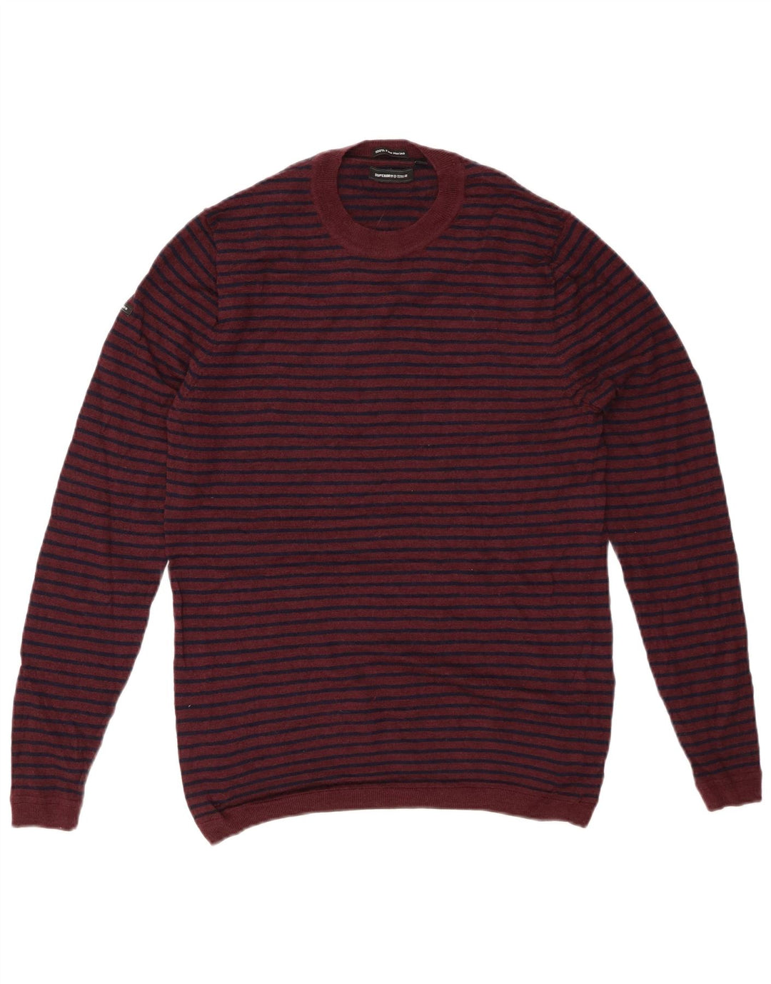 SUPERDRY Dame sweater med rund hals DK 14 Stor Bourgogne stribet