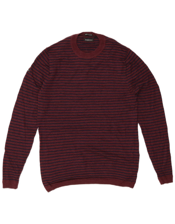 SUPERDRY Dame sweater med rund hals DK 14 Stor Bourgogne stribet