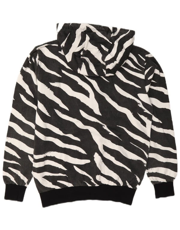 Ellesse Dame Grafisk Hoodie Jumper UK 10 Small Black Animal Print