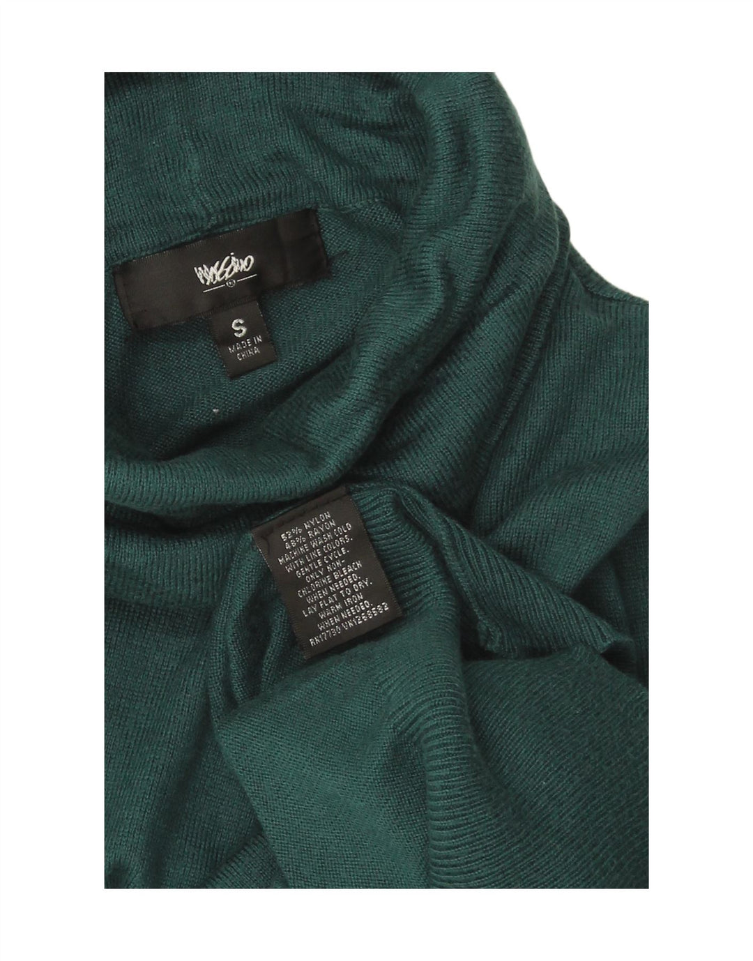 MOSSIMO Womens Roll Neck Jumper Sweater UK 10 Small Green Nylon