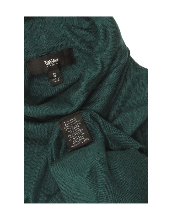 MOSSIMO Womens Roll Neck Jumper Sweater UK 10 Small Green Nylon