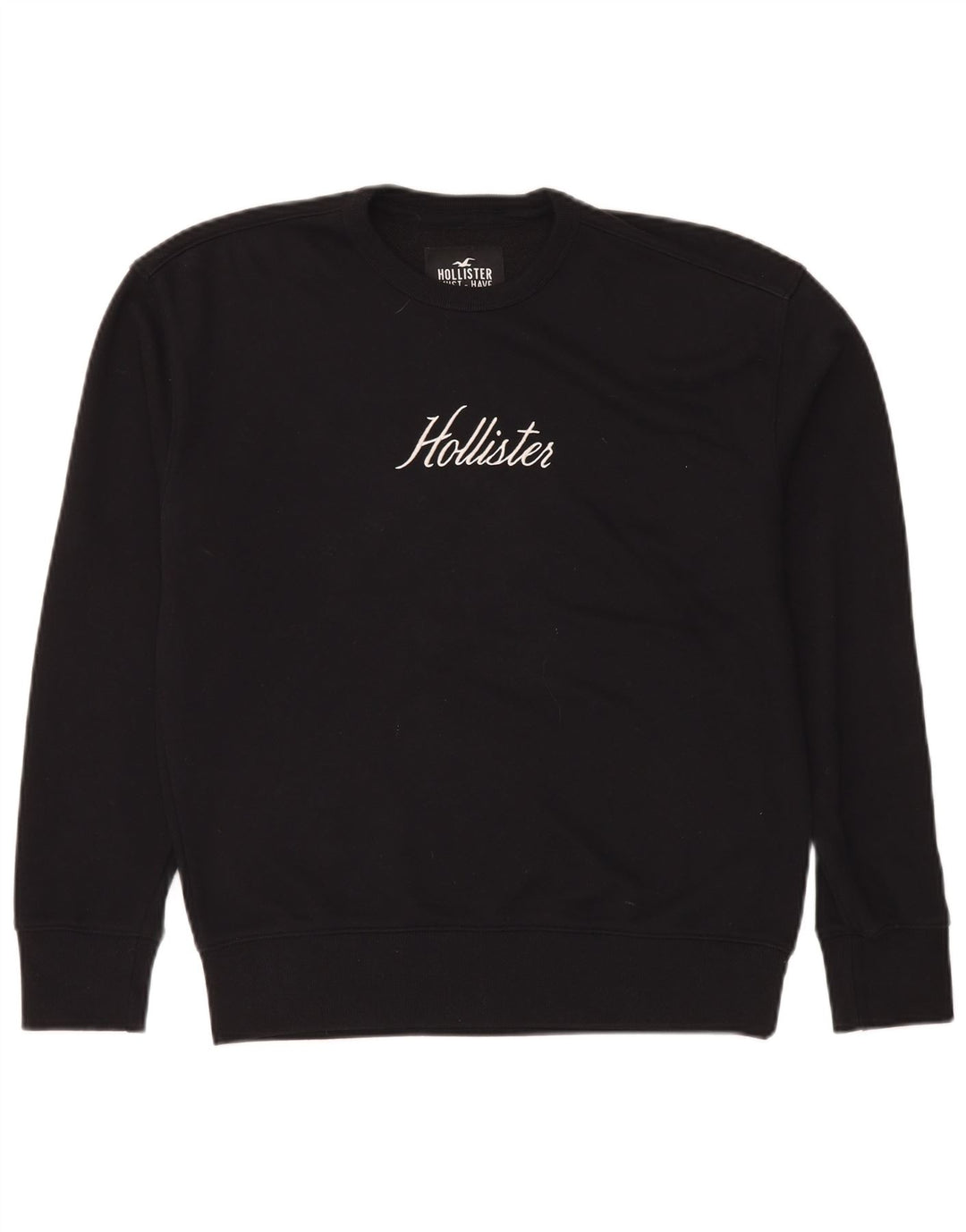 Hollister Herre Grafisk Sweatshirt Jumper Lille sort bomuld