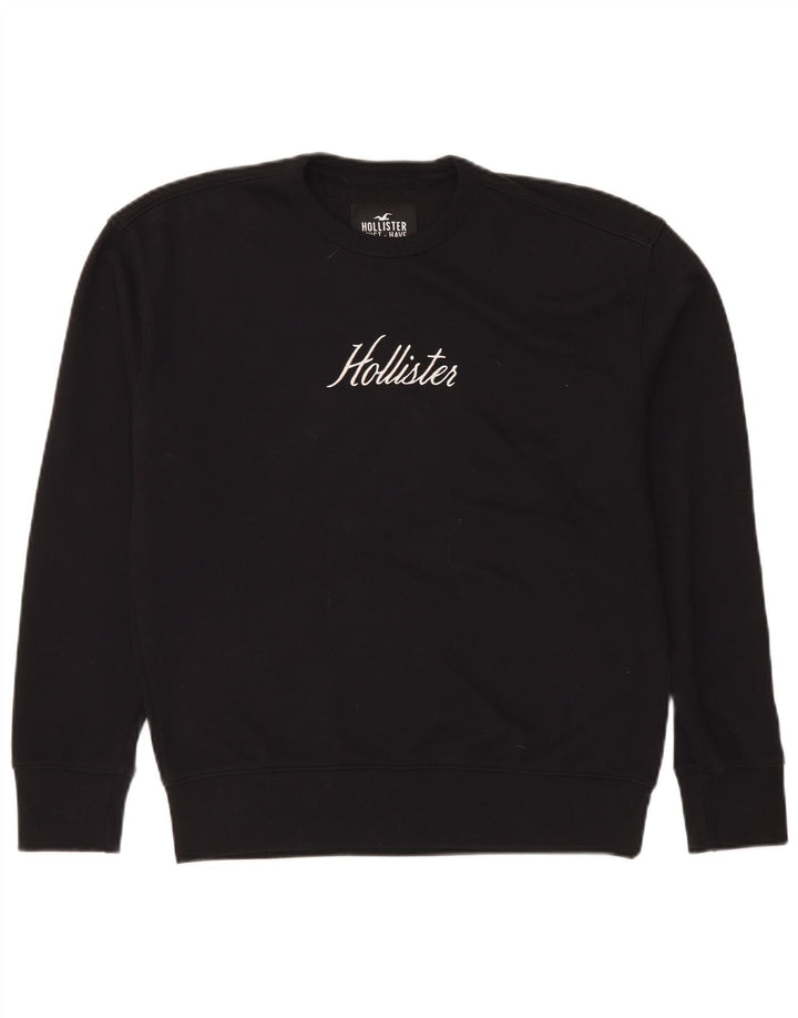 Hollister Herre Grafisk Sweatshirt Jumper Lille sort bomuld