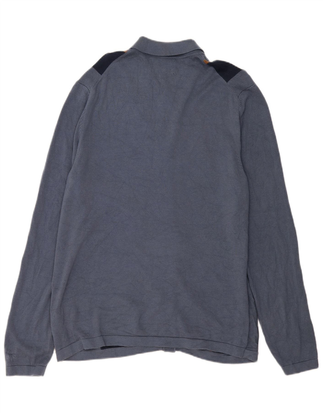 Marks & Spencer Herre cardigan sweater Stor blå stribet bomuld