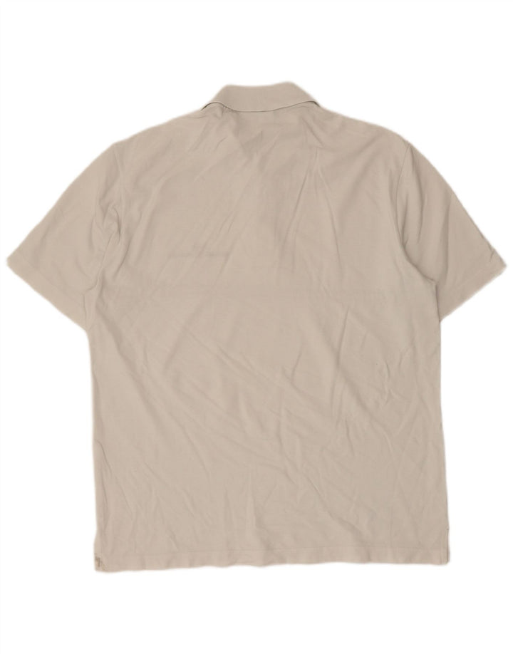 Sergio Tacchini herre poloskjorte stor hvid stribet bomuld