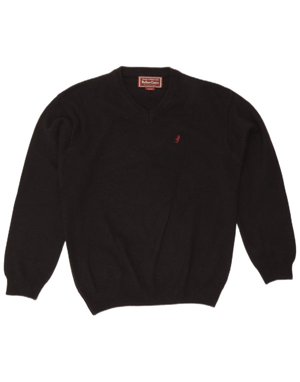 Marlboro Classics Herre V-hals sweater Medium Sort Uld