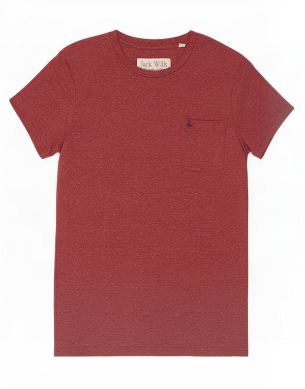 Jack Wills Herre T-shirt Top Medium Rød Flecked Bomuld