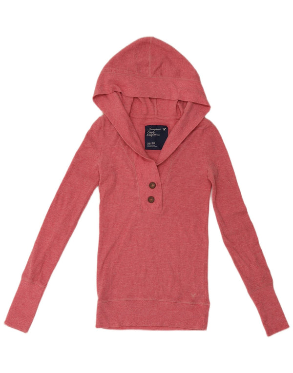 American Eagle Outfitters Dame hættetrøje Langærmet UK 4 XS Pink Bomuld