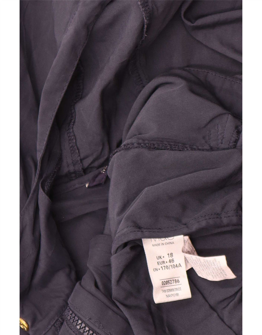 Marks & Spencer Dame Hætte vindjakke UK 18 XL Navy Blue
