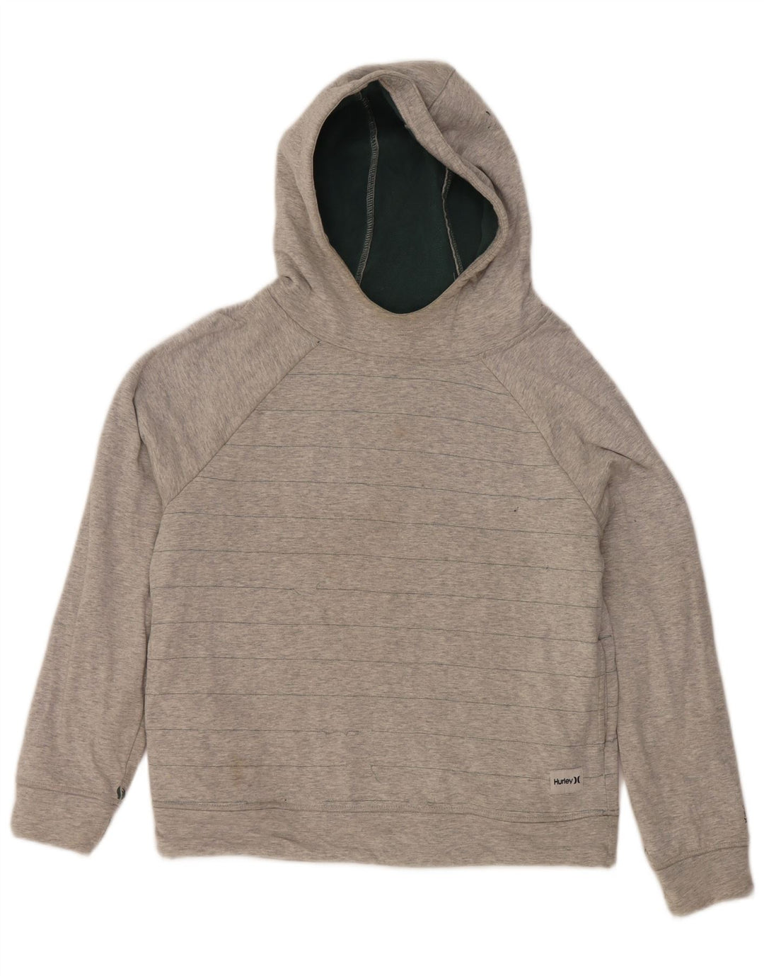 Hurley Womens Oversized Hoodie Jumper UK 10 Small Gråstribet