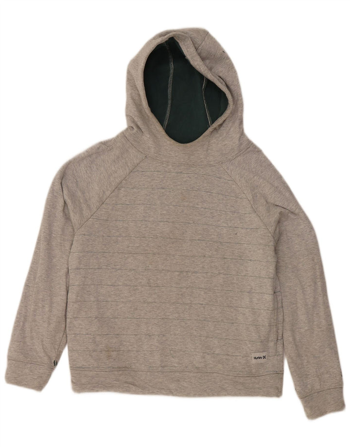 Hurley Womens Oversized Hoodie Jumper UK 10 Small Gråstribet