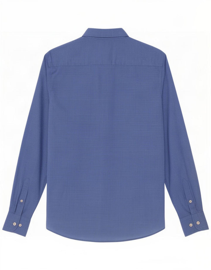Massimo Dutti herreskjorte XL blå ternet bomuld