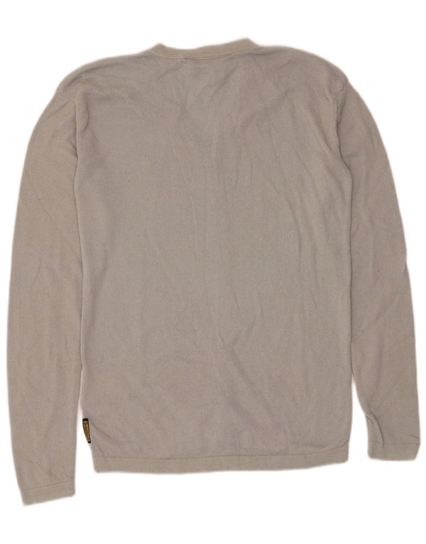 Armani Jeans Dame V-hals sweater UK 6 XS Grå Uld