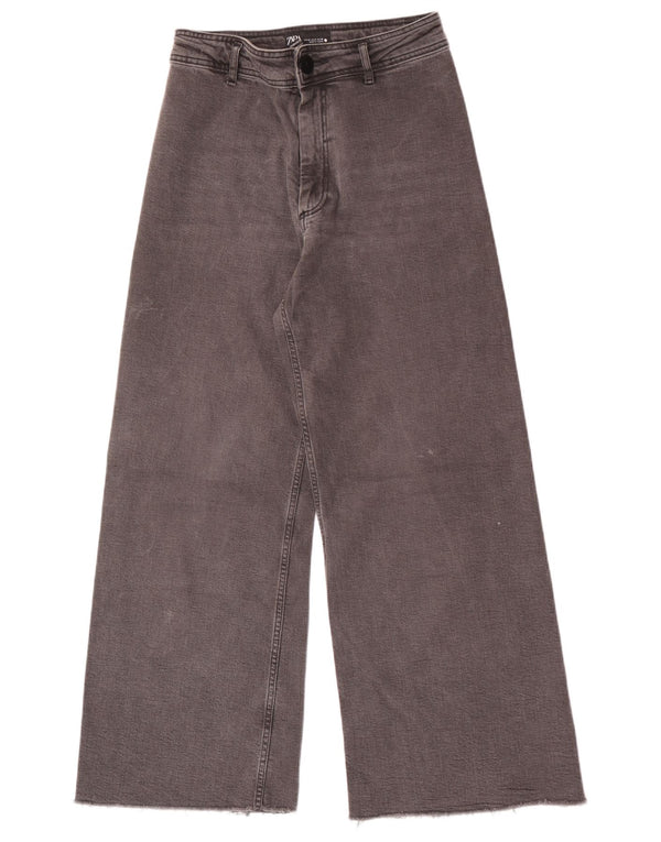 Zara Womens The Marine Jeans med høj talje og brede ben EU 40 Medium W30 L29 Grå