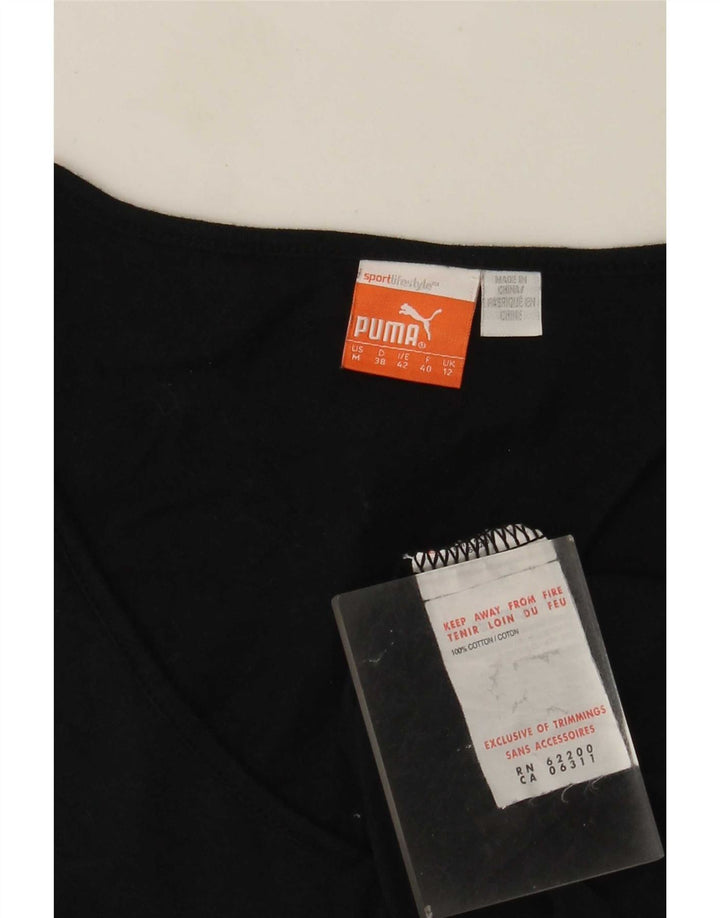 Puma Grafisk T-Shirt Top UK 12 Medium Marineblå Bomuld