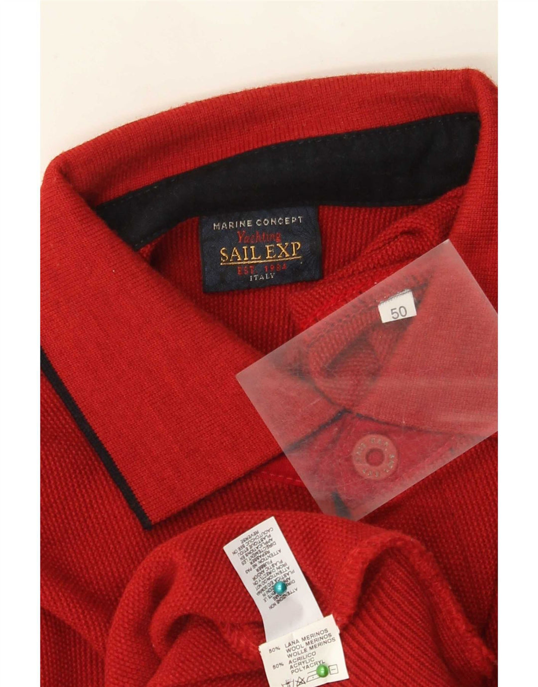 Sail Exp Herre Polo Neck Jumper Sweater IT 50 Medium Rød Uld